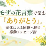 ミモザの花言葉で伝える「ありがとう」。産休に入る同僚へ贈る感動メッセージ術