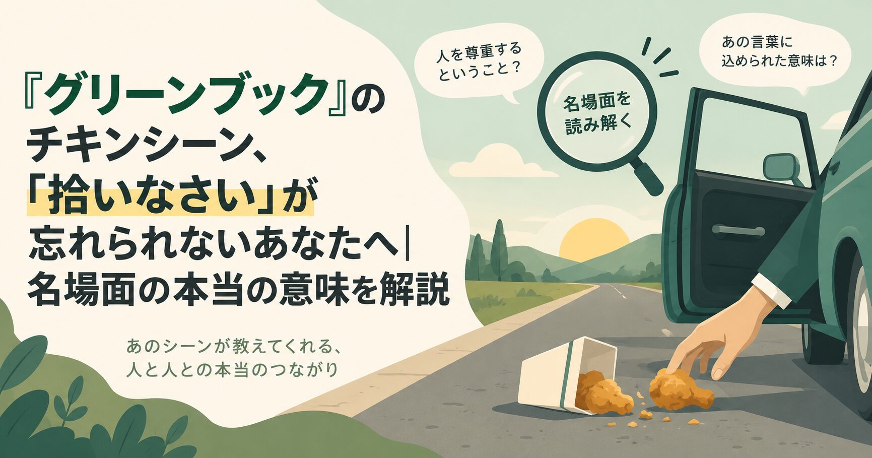 『グリーンブック』のチキンシーン、「拾いなさい」が忘れられないあなたへ｜名場面の本当の意味を解説