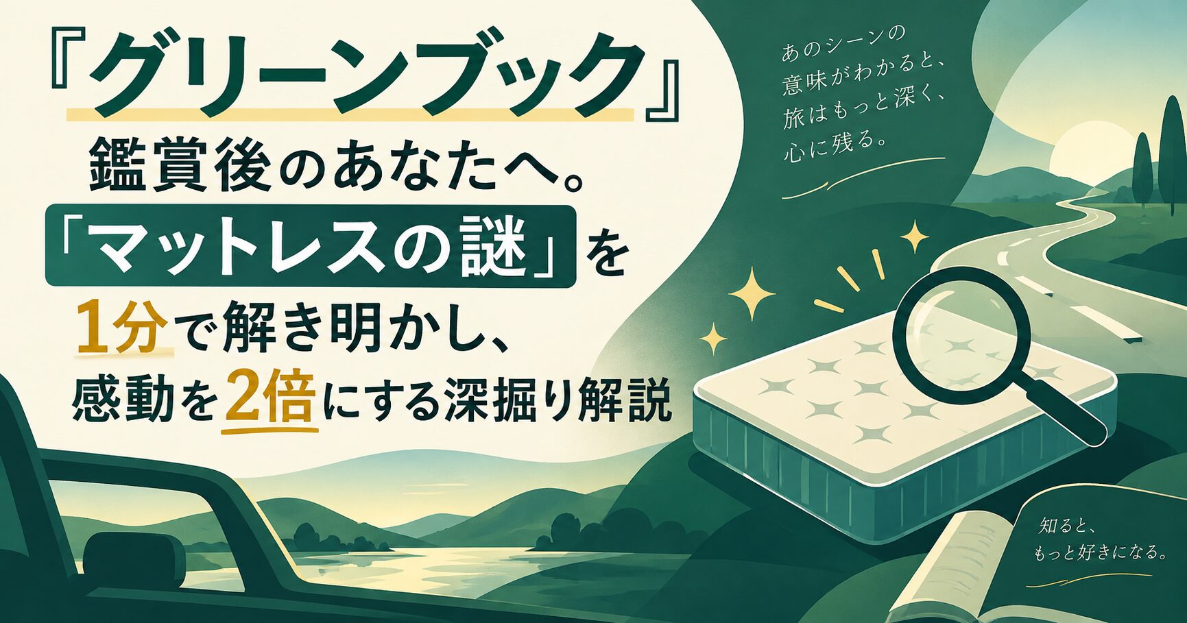 『グリーンブック』鑑賞後のあなたへ。「マットレスの謎」を1分で解き明かし、感動を2倍にする深掘り解説