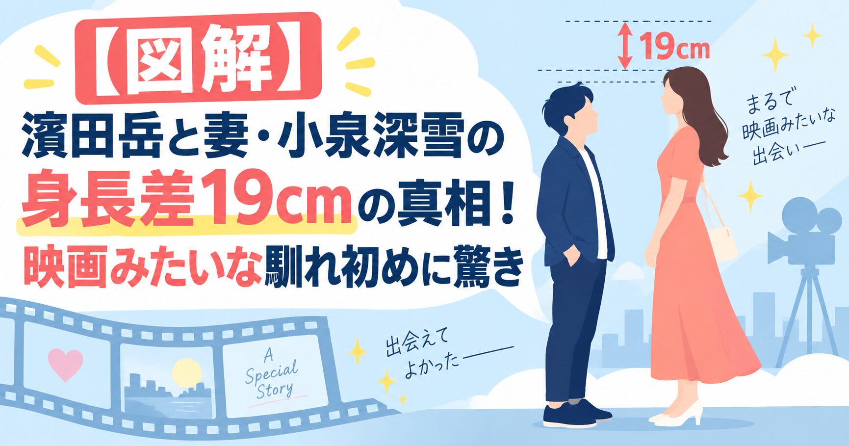 【図解】濱田岳と妻・小泉深雪の身長差19cmの真相！映画みたいな馴れ初めに驚き
