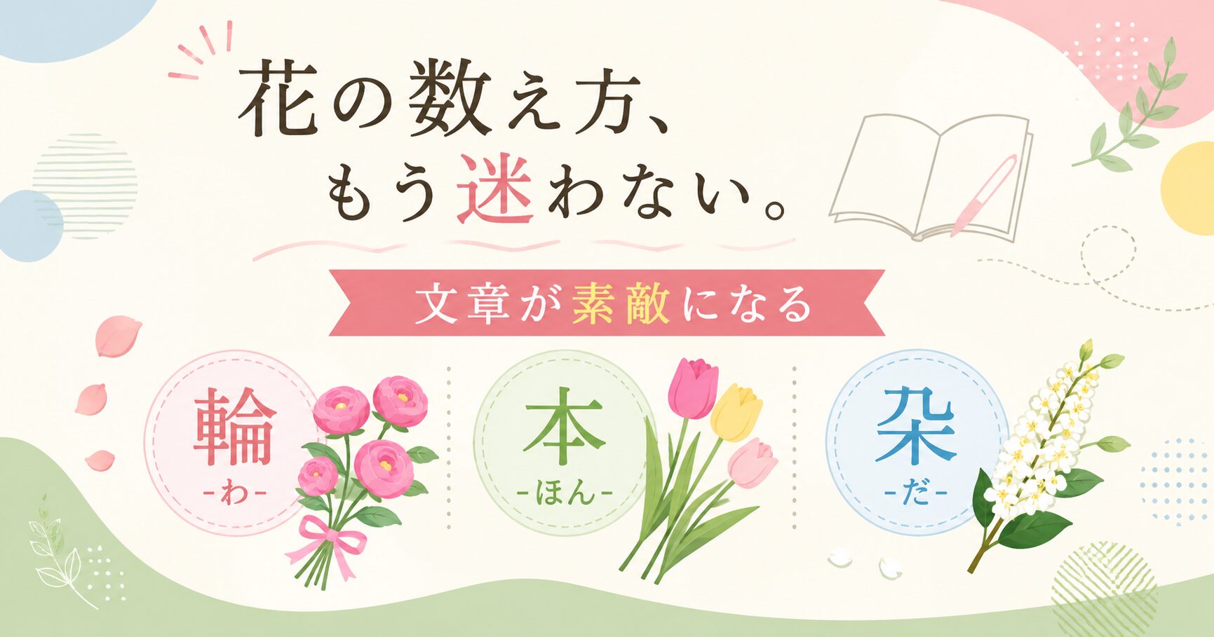 花の数え方、もう迷わない。文章が素敵になる「輪・本・朶」の使い分け