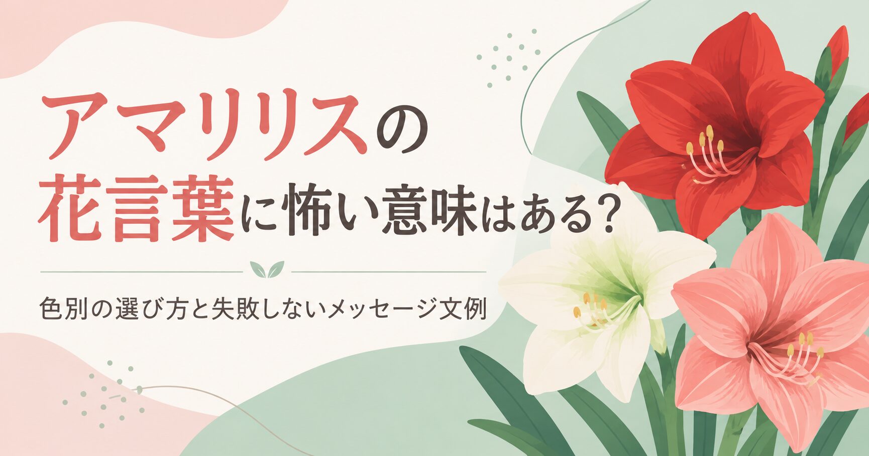アマリリスの花言葉に怖い意味はある？色別の選び方と失敗しないメッセージ文例