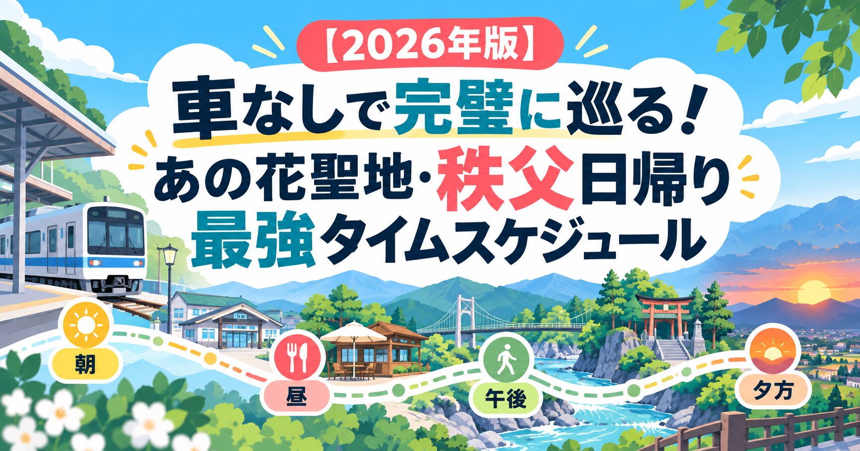 【2026年版】車なしで完璧に巡る！あの花聖地・秩父日帰り最強タイムスケジュール