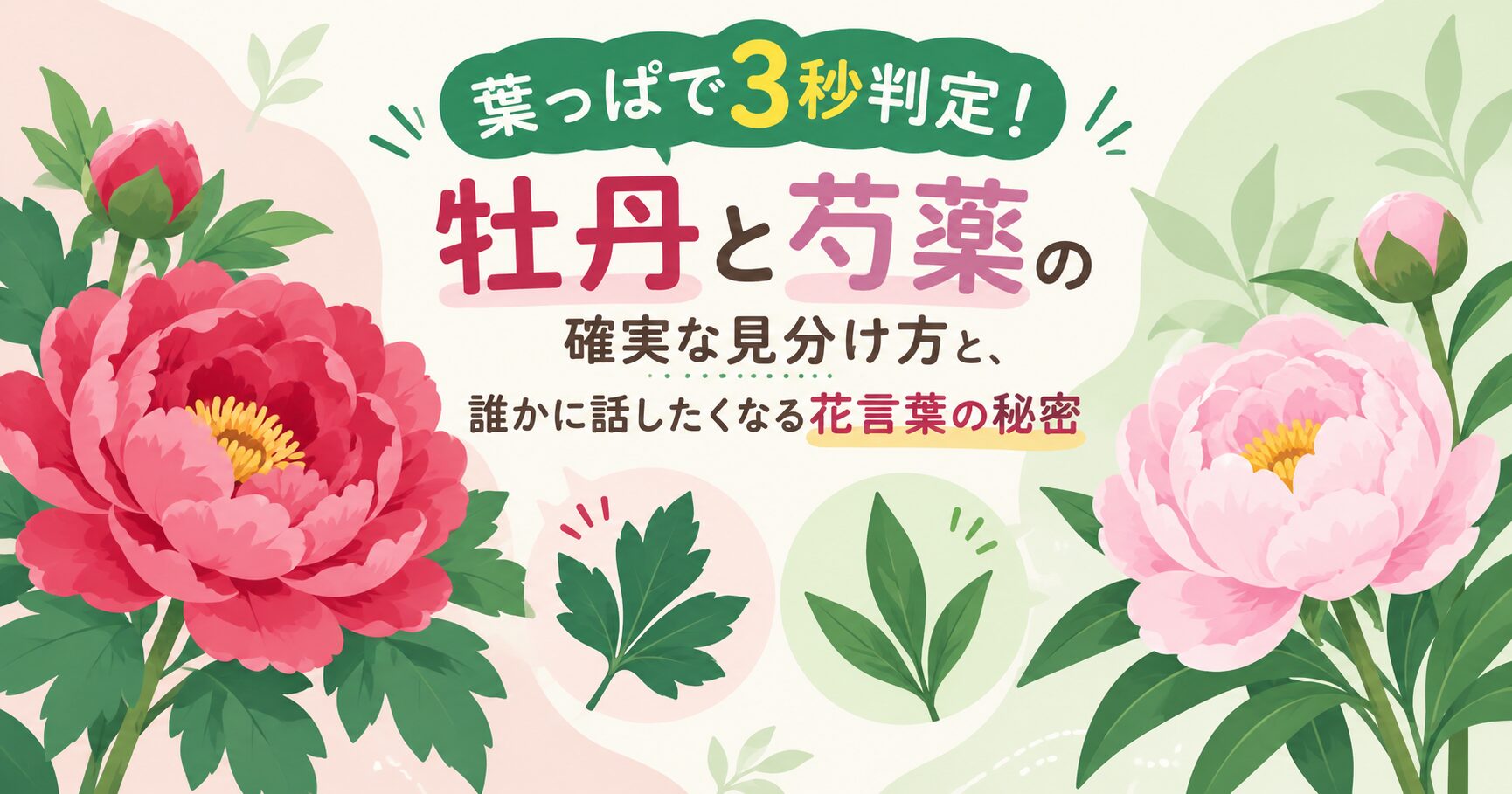 葉っぱで3秒判定！牡丹と芍薬の確実な見分け方と、誰かに話したくなる花言葉の秘密