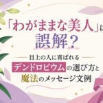 「わがままな美人」は誤解？目上の人に喜ばれるデンドロビウムの選び方と魔法のメッセージ文例