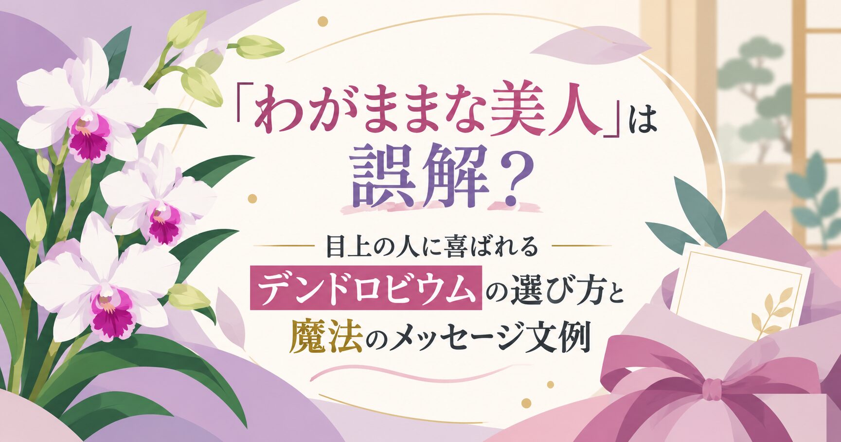 「わがままな美人」は誤解？目上の人に喜ばれるデンドロビウムの選び方と魔法のメッセージ文例