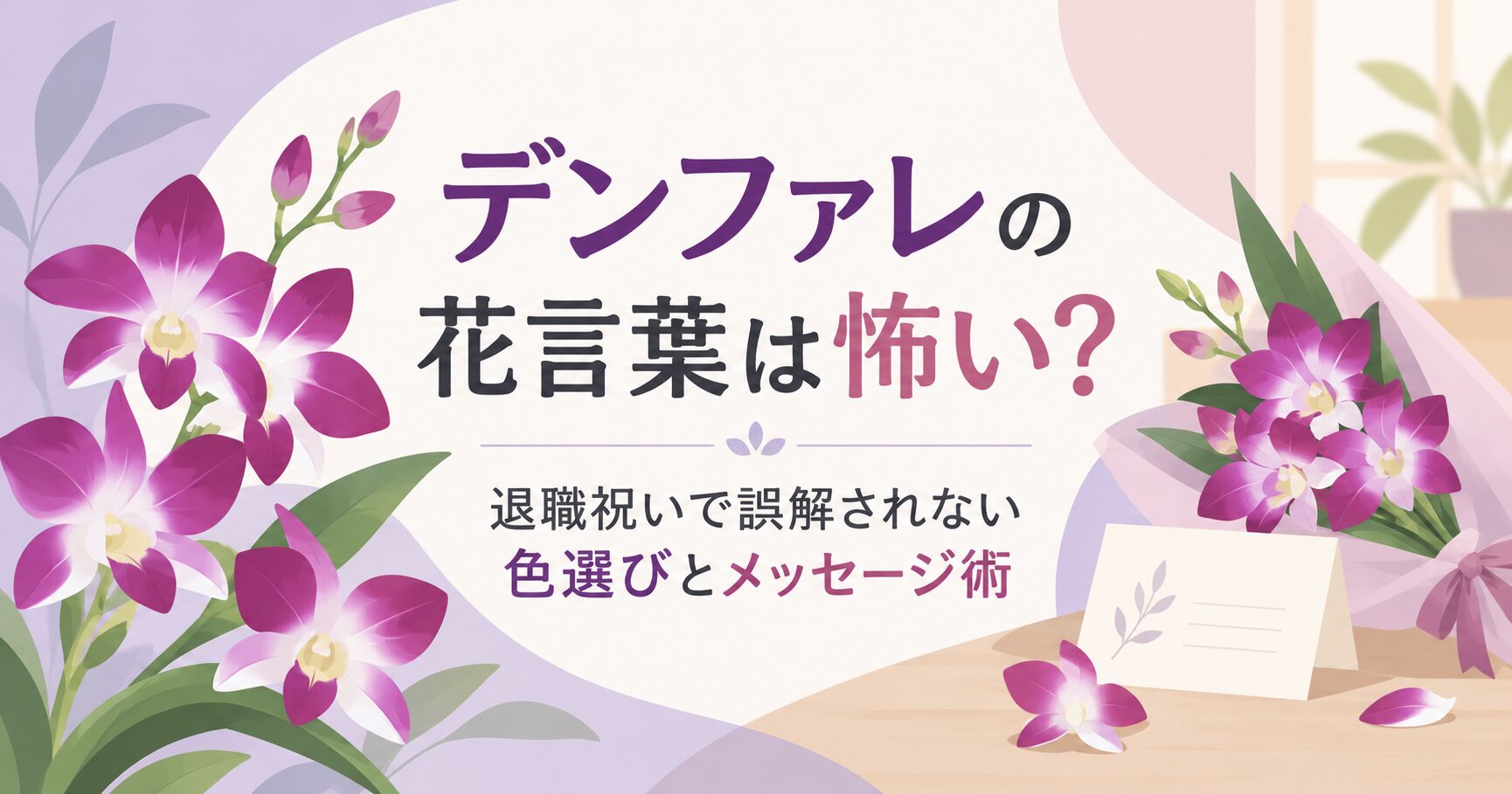 デンファレの花言葉は怖い？退職祝いで誤解されない色選びとメッセージ術