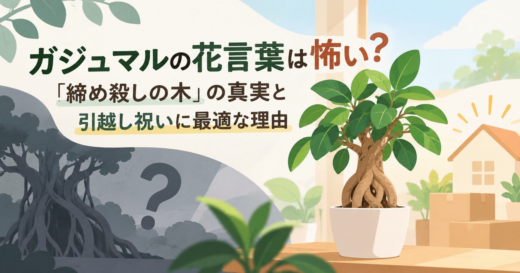 ガジュマルの花言葉は怖い？「締め殺しの木」の真実と引越し祝いに最適な理由