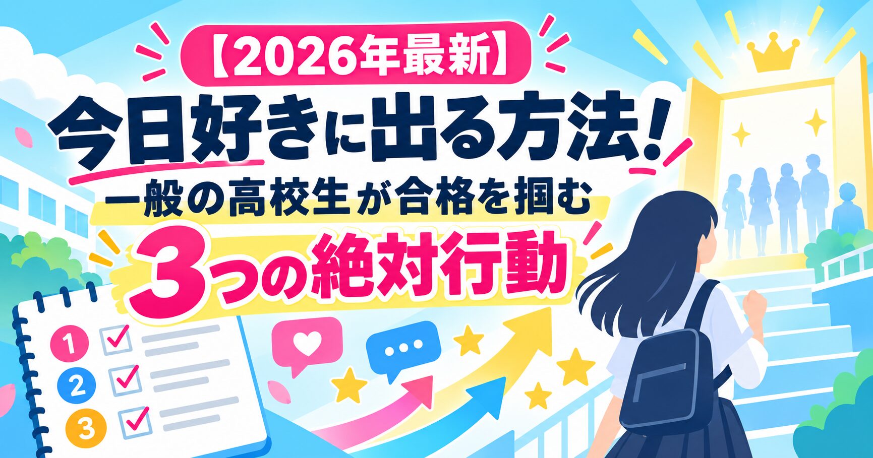 【2026年最新】今日好きに出る方法！一般の高校生が合格を掴む3つの絶対行動