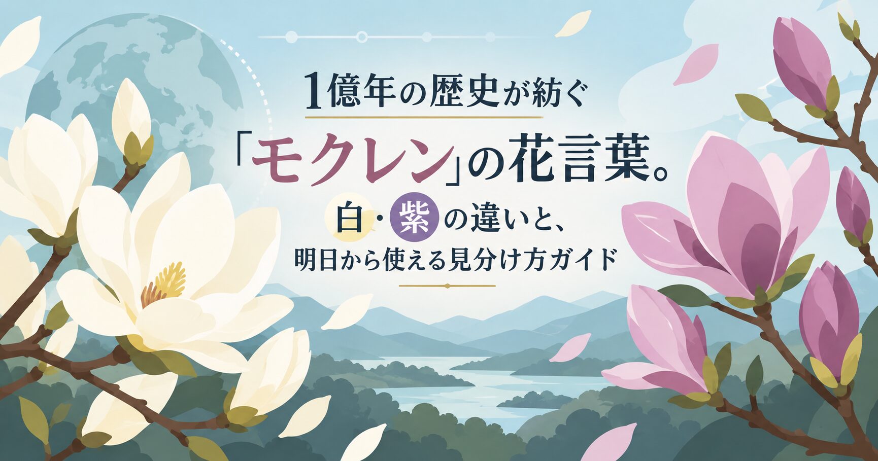 1億年の歴史が紡ぐ「モクレン」の花言葉。白・紫の違いと、明日から使える見分け方ガイド