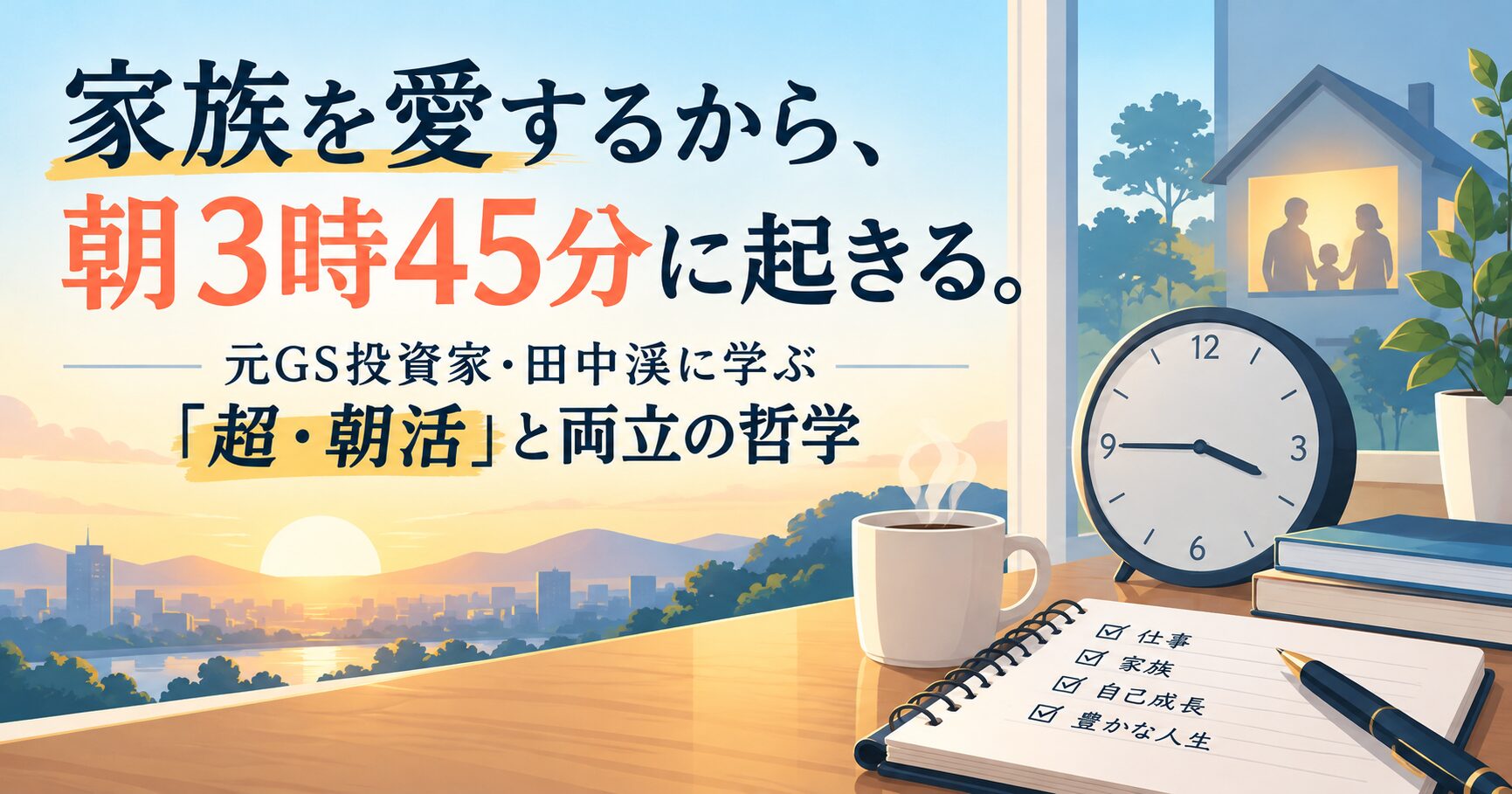 家族を愛するから、朝3時45分に起きる。元GS投資家・田中渓に学ぶ「超・朝活」と両立の哲学