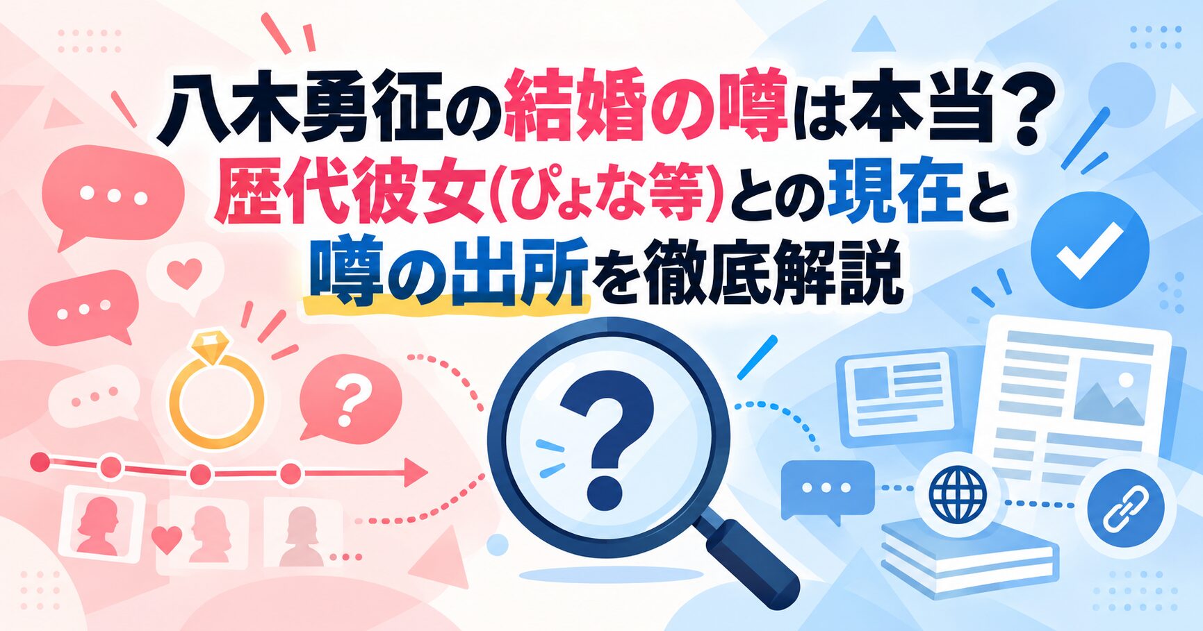 八木勇征の結婚の噂は本当？歴代彼女(ぴょな等)との現在と噂の出所を徹底解説